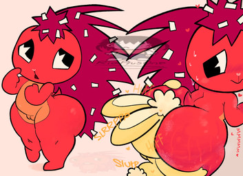 anthro anthro_on_anthro anthro_rimmed anthro_rimming bent_over big_butt black_eyes bodily_fluids breath butt countershade_legs countershade_thighs countershade_torso countershading duo face_in_ass featureless_feet feet female female_anthro female_rimmed flat_chested fur genitals glistening glistening_butt head_tuft heart_nose heart_symbol hug huge_butt hugging_another hugging_butt humanoid_genitalia humanoid_vulva innie_vulva interspecies looking_back looking_up male male/female male_anthro male_rimming male_rimming_female multicolored_body multicolored_fur narrowed_eyes nervous onomatopoeia open_mouth orange_body orange_countershading orange_vulva panting pie_cut_eyes pink_nose quills_(anatomy) red_body red_butt red_fur red_heart red_quills red_tail rimming_female round_tail shadow short_tail slurp sound_effects standing sweat tail tan_inner_ear tan_tail tan_tuft text thick_thighs tuft two_tone_body two_tone_fur vulva white_sclera wide_hipped_anthro wide_hipped_female wide_hips yellow_body yellow_ears yellow_fur yellow_heart yellow_text riaplusone happy_tree_friends cuddles_(htf) flaky_(htf) lagomorph leporid mammal porcupine rabbit rodent 2025 artist_name digital_drawing_(artwork) digital_media_(artwork) distracting_watermark hi_res watermark