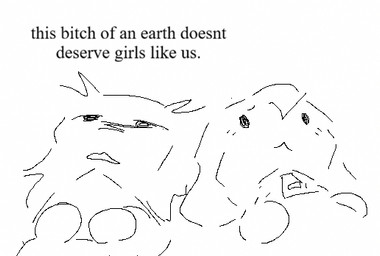 anthro dialogue duo featureless_hands female female_anthro floppy_ears hair half-closed_eyes looking_at_another lying narrowed_eyes on_back open_mouth profanity simple_background text white_background worried_look zipper midnasterspine cave_story sue_sakamoto toroko lagomorph mammal mimiga 2026 digital_media_(artwork) english_text microsoft_paint_(artwork) sketch