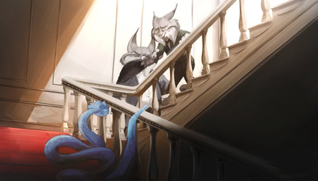 angry anthro blue_body blue_scales bow_tie clothed clothing feral fur grey_body grey_fur group interspecies male male/male pawpads romantic romantic_couple sad scales stairs suit topwear trio whiskers yellow_eyes ottotopus disney zootopia gary_de'snake milton_lynxley pawbert_lynxley canada_lynx felid feline lynx mammal pit_viper reptile scalie snake viper digital_media_(artwork) hi_res