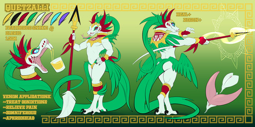 4_toes alcohol anthro aztec beverage bottomwear cleric clothing feathers feet forked_tongue loincloth magic_user male slit_penis solo talons tequila text toes tongue venom nalli american_mythology aztec_mythology mesoamerican_mythology mythology couatl feathered_scalie feathered_snake reptile scalie snake absurd_res digital_drawing_(artwork) digital_media_(artwork) english_text hi_res model_sheet