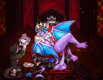 animal_genitalia animal_penis anthro balls balls_eating bodily_fluids body_hair bowl canine_genitalia canine_penis castration chair clothing cock_and_ball_torture container crown cushion duo evil_grin fangs furniture furry_balls gender_symbol genital_fluids genital_mutilation genital_torture genitals hairy_balls headgear king kneeling knot looking_at_viewer male male/male male_symbol mutilation penis precum robe robe_only royalty saggy_balls severed_body_part severed_genitals smile sweat sweaty_balls sweaty_genitalia symbol tail teeth throne throne_room wings beetlezine felix_(crinklebat) moonshine_(beetlezine) canid canine canis domestic_dog mammal hi_res