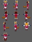 2017 3d_(artwork) absurd_res ailurid ambiguous_gender anthro black_nose brown_body brown_fur clothing digital_media_(artwork) fur grey_background hi_res mammal melee_weapon nepal nepal_flag orange_body orange_fur red_outfit red_panda schreckengast simple_background solo sword t-pose tail uniform weapon whiskers