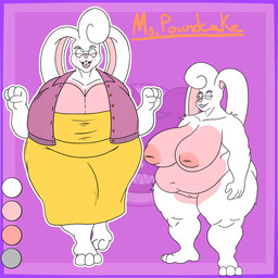 big_breasts big_butt breasts butt eyewear female glasses mature_female ms.poundcake overweight solo thick_thighs wide_hips scrappybear265 lagomorph leporid mammal rabbit 1:1 absurd_res hi_res
