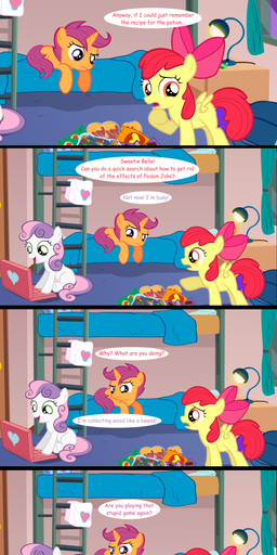 apple_bloom_(mlp) bed bow comic computer cutie_mark_crusaders_(mlp) equine female feral friendship_is_magic horn horse jananimations mammal my_little_pony pegasus pony scootaloo_(mlp) snacks sweetie_belle_(mlp) tumblr unicorn wings young
Rating: Safe
Score: 3
User: darknessRising
Date: January 16, 2014 apple_bloom_(mlp) bed bow comic computer cutie_mark_crusaders_(mlp) equine female feral friendship_is_magic horn horse jananimations mammal my_little_pony pegasus pony scootaloo_(mlp) snacks sweetie_belle_(mlp) tumblr unicorn wings young
Rating: Safe
Score: 3
User: darknessRising
Date: January 16, 2014