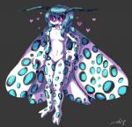 alternate_species antennae_(anatomy) anthro fur hair heart_symbol male open_mouth simple_background smile solo spots tongue tongue_out wings verdilacs foolish arthropod giant_leopard_moth insect lepidopteran mammal moth tiger_moth 2018 absurd_res digital_media_(artwork) hi_res