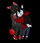 alpha_channel anthro backpack duo embrace female heart_symbol hug male male/female mleczowski tail tail_motion tailwag unknown_(disambiguation)