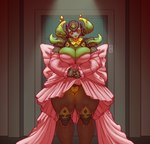 big_breasts breasts cleavage clothed clothing clothing_lift dress dress_lift female genitals horn machine pink_clothing pink_dress plant pussy skimpy skimpy_dress solo thick_thighs wide_hips mechamonkeyz blizzard_entertainment overwatch orisa_(overwatch) elemental_creature elemental_humanoid flora_fauna horned_humanoid humanoid omnic plant_humanoid robot absurd_res hi_res