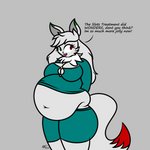 anthro dialogue female holidays obese obese_anthro obese_female overweight overweight_anthro overweight_female solo text zeldafan777 christmas jingle_fox canid canine fox mammal spirit 1:1 absurd_res english_text hi_res