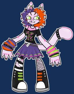 adopts alternative_fashion anthro arm_warmers armwear boots bottomwear bracelet chain chain_belt clothing collar e-girl ear_piercing facial_piercing female fishnet_clothing fishnet_leggings fishnet_legwear fishnet_shirt fishnet_topwear footwear green_eyes hair jewelry knee_boots knee_highs leggings legwear makeup multiple_belts off-shoulder_top orange_hair piercing pink_body purple_hair scene_(fashion) shirt shoes skirt solo sparklefur spiked_bracelet spiked_collar spiked_tailband spikes stockings studded_clothing studded_footwear studs topwear torn_clothing torn_legwear torn_stockings caloxya felid feline mammal hi_res
