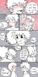 blush bodily_fluids clothed clothing crying dialogue duo freckles hair hug human_only male male/male not_furry shirt smile speech_bubble tears tears_of_joy text topless topwear pretty_werewolf my_hero_academia izuku_midoriya katsuki_bakugou human mammal 1:2 absurd_res comic english_text hi_res spot_color