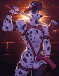accessory animal_genitalia animal_penis anthro areola arm_strap armor aroused athletic athletic_male axe balls bedroom_eyes big_penis black_nose black_spots blue_eyes bodily_fluids clothing cock_ring cuff_(restraint) dripping equine_genitalia equine_penis erection fire_axe firefighter_helmet flexing fur genital_fluids genitals harness headgear headwear helmet holding_penis jewelry leaking_precum looking_at_viewer male markings mismatched_animal_penis mismatched_genitalia mismatched_penis muscular muscular_male narrowed_eyes navel nipple_piercing nipples nude nude_male obliques open_mouth pawpads pecs penis penis_accessory penis_jewelry piercing pink_nipples pink_pawpads precum precum_drip raised_arm red_penis restraints seductive smile smirk solo spots spotted_body standing thigh_strap vein veiny_penis white_body white_fur wrist_cuffs sigma_x marcus_(arbiter_000) canid canine canis dalmatian domestic_dog mammal 2025 digital_media_(artwork) hi_res