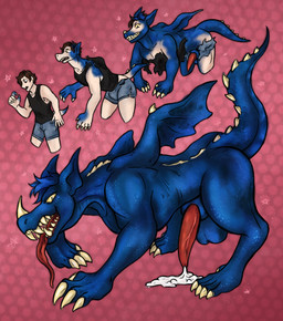 animal_genitalia balls big_penis bodily_fluids body_size_growth clothing cum feral feral_transformation four_frame_sequence genital_fluids genitals human_to_feral male mid_transformation open_mouth penis red_penis sheath size_transformation solo species_transformation tail tongue tongue_out torn_clothing transformation transformation_sequence wings notwhatevers mythology dragon human humanoid mammal mythological_creature mythological_scalie scalie absurd_res hi_res sequence