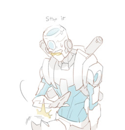 bodily_fluids eyewear glasses machine not_furry simple_background smack sweat text cresnoir hasbro takara_tomy transformers brainstorm_(transformer) quark_(transformer) cybertronian humanoid living_machine robot digital_media_(artwork) english_text
