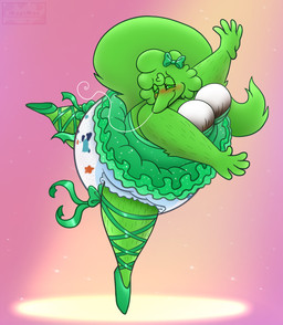 anthro arm_hair ballerina ballerina_shoes ballet big_diaper blush body_hair bottomwear bow_ribbon bra clothed clothing crossdressing dance_shoes dancewear dazed diaper diaper_boobs dress footwear green_clothing green_dress hypnosis leg_hair looking_at_viewer male mind_control pointe_shoes ringed_eyes shoes skirt slightly_chubby smile smiling_at_viewer smirk smirking_at_viewer soiled_diaper solo sparkles sparkling_clothing sparkling_dress tutu unclean_diaper underwear used_diaper mapimoo_(artist) nintendo pokemon remy_(jeremiahs) generation_5_pokemon oshawott pokemon_(species) squirmle hi_res
