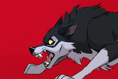 angry big_fangs black_body black_fur black_nose cheek_tuft facial_tuft fangs feral fur grey_body grey_fur inner_ear_fluff male multicolored_body multicolored_fur nude open_mouth pink_tongue red_background side_view simple_background snout solo teeth tongue tuft two_tone_body two_tone_fur yellow_sclera azzai canid canine canis mammal wolf 2020 3:2 cel_shading colored colored_sketch digital_drawing_(artwork) digital_media_(artwork) shaded sketch
