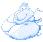 anthro belly belly_on_ground big_belly big_butt butt chubby_cheeks double_chin fat_rolls fur hand_on_belly huge_belly looking_back love_handles male moobs morbidly_obese morbidly_obese_anthro morbidly_obese_male nude obese obese_anthro obese_male overweight overweight_anthro overweight_male sitting solo tail tail_motion tailwag text thick_thighs toner canid canine mammal english_text hi_res