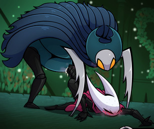4_fingers all_fours anthro arthropod_abdomen arthropod_abdomen_penetration biped black_body blush bodily_fluids claws cum cum_inside duo ejaculation eyes_closed female fingers forced genital_fluids lying male male/female melee_weapon on_front on_ground orange_eyes outside penetration penile penile_penetration rape sex weapon raykichishadow hollow_knight_(franchise) team_cherry hornet_(hollow_knight) traitor_lord_(hollow_knight) arthropod infected_(species) 2025