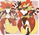 anthro anthrofied breasts butt female fire hair jewelry pokemorph red_hair solo text zerofox1000 nintendo pokemon maya_del_phox canid canine delphox generation_6_pokemon mammal pokemon_(species) english_text signature