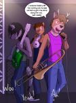 3:4 amplifier anthro antlers bass_guitar bear brass_instrument casey_ramser clothing comic deer dialogue electronics english_text fuze greg_(texnatsu) group guitar hi_res horn male mammal mark_(texnatsu) microphone music musical_instrument plucked_string_instrument procyonid raccoon stage string_instrument texnatsu text trombone trumpet wind_instrument