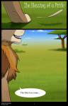 dialogue feral fur grass male mane outside plant tan_body tan_fur text tree caraluca kooskia_(artist) disney the_lion_king fan_character felid lion mammal pantherine absurd_res comic english_text hi_res