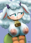 anthro big_breasts blush breasts clothed clothing female gloves handwear huge_breasts nipples solo topless aerosin idw_publishing sega sonic_the_hedgehog_(comics) sonic_the_hedgehog_(idw) sonic_the_hedgehog_(series) lanolin_the_sheep_(sonic) bovid caprine mammal sheep hi_res