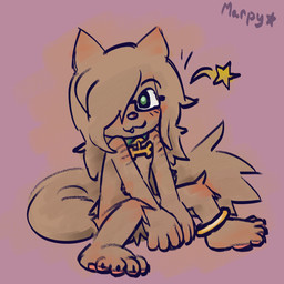 :3 anklet anthro big_feet big_tail blush blush_lines claws clothed clothing collar eyewear feet fluffy fluffy_tail glasses jewelry looking_aside male nude partially_clothed pawpads paws pubes scar self-harm_scars simple_background sitting smile solo tail teeth toes tuft wearing_glasses marpystar marpy_(marpystar) canid canine canis domestic_dog mammal hi_res