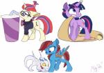 feathered_wings feathers female feral group horn male tail wings mistydash friendship_is_magic hasbro my_little_pony mythology fan_character moondancer_(mlp) twilight_sparkle_(mlp) dragon equid equine mammal mythological_creature mythological_equine mythological_scalie pegasus scalie unicorn 2015 absurd_res hi_res