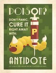 antidote black_eyes horn poster poster_template solo syringe text chuz0r nintendo pokemon generation_1_pokemon pokemon_(species) weedle worm 2013 english_text