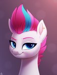 blue_eyes ear_piercing ear_ring eyebrows eyelashes female feral fur hair looking_at_viewer multicolored_hair piercing pink_hair ring_piercing smile smirk solo white_body white_fur luminousdazzle hasbro mlp_g5 my_little_pony zipp_storm_(mlp) equid equine horse mammal pony 2022 3:4 bust_portrait digital_media_(artwork) hi_res portrait signature