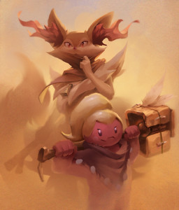 anthro desert egyptian fantasy female hammer tools sairy nintendo pokemon braixen canid canine generation_6_pokemon generation_9_pokemon mammal pokemon_(species) tinkatuff absurd_res book_cover cover hi_res