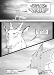 2018 anthro antlers canid canine clothed clothing comic deer dialogue digital_drawing_(artwork) digital_media_(artwork) disney duo english_text fan_character female fox greyscale hands_behind_back hi_res horn mammal monochrome neveen_(kulkum) screentone speech_bubble standing text thewyvernsweaver zootopia