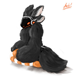 anthro clothing fur legwear machine male solo stockings tail protogen 1:1 absurd_res hi_res tagme