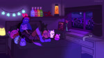 anthro bed clothing cuddling duo footwear furniture horn male male/male night socks croquiek squishmallows bovid canid canine caprine fox goat mammal 16:9 animated hi_res no_sound short_playtime webm widescreen