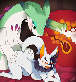 anal anal_penetration animal_genitalia animal_penis anthro black_nose blush bodily_fluids breasts butt cum cum_in_ass cum_inside duo ear_markings equine_genitalia equine_penis erection facial_tuft female feral fur genital_fluids genitals green_body green_fur hair internal male male/female male_penetrating markings multicolored_body multicolored_fur nude open_mouth orange_insides penetration penile penile_penetration penis sex simple_background tail tuft two_tone_body two_tone_fur white_body white_fur e-01 palworld pocketpair neve_(deidra) zero_one canid canine canis chillet mammal pal_(species) wolf zerian_(species) digital_media_(artwork) hi_res