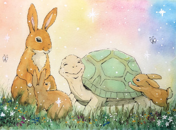 ambiguous_gender brown_body brown_fur feral flower fur grass group plant pushing quadruped smile young young_feral madmar arthropod butterfly insect lagomorph lepidopteran leporid mammal rabbit reptile scalie turtle hi_res painting_(artwork) traditional_media_(artwork) traditional_painting_(artwork) traditional_watercolor_(artwork) watercolor_(artwork)