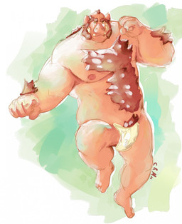 arm_hair belly_hair body_hair brown_eyebrows brown_pubes chest_hair eyebrows front_view green_eyes male male_humanoid mouth_closed muscular muscular_humanoid muscular_male overweight overweight_humanoid overweight_male pubes simple_background solo chocolateandmilk humanoid 2014 dated hi_res signature