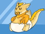 abdl ageplay anthro blush clean_diaper clothing diaper drakenor hair male pacifier roleplay shawl shirt simple_background slightly_chubby solo tail topwear wings drakenor_drake mythology dragon mythological_creature mythological_scalie scalie 4:3 digital_media_(artwork)