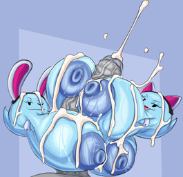 areola big_breasts big_penis black_eyes blue_areola blue_nipples bodily_fluids breast_play breasts collaborative collaborative_sex collaborative_titfuck cuff_links cum cum_on_breasts cum_on_face cumshot ejaculation erection fake_cat_ears fake_ears fake_rabbit_ears fangs female foreskin genital_fluids genitals group huge_breasts huge_penis hyper hyper_breasts looking_at_viewer male male/female nipples not_furry one_eye_closed open_mouth partially_retracted_foreskin penis sex teeth titfuck trio kiffy_(artist) mario_bros nintendo lahla_(mario) peeka_(mario) boo_(mario) ghost spirit absurd_res hi_res sibling_(lore) sister_(lore) sisters_(lore) twins_(lore)