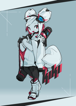 animal_ears anthro black_clothing black_leggings black_legwear boots chinese_commentary clothed clothing coat colored_skin commentary contrapposto double_bun electronics english_commentary eyeshadow female footwear gig_bag hair hair_bun headphones joints leggings legwear looking_at_viewer machine makeup mascot robot_joints shoes simple_background solo squirrel_ears squirrel_tail standing symbol_in_eye tail text thin_calves three-quarter_view topwear white_body white_boots white_clothing white_coat white_footwear white_hair white_skin white_topwear tyson_tan kde krita_(copyright) kiki_the_cyber_squirrel android mammal robot rodent sciurid tree_squirrel 2019 absurd_res digital_media_(artwork) full-length_portrait hi_res krita_(artwork) official_art portrait signature sketch