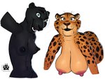 all_fours anthro areola big_breasts breasts female fur hanging_breasts looking_at_viewer nipples nude open_mouth simple_background smile standing tail white_background akkusky disney zootopia felid mammal panthera pantherine tiger 2024 4:3 absurd_res digital_media_(artwork) hi_res