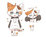 anthro blue_eyes blush clothed clothing cute_fangs fangs hair hoodie kemono male mottled nya open_mouth open_smile piebald smile solo tail teeth topwear young young_anthro kopeni_ko calico_cat domestic_cat felid feline felis mammal 2022 hi_res