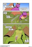 activision after_anal after_sex aged_up anal anthro balloonist_spyro bodily_fluids comic cum dialogue dragon duo english_text genital_fluids genitals green_body hi_res male male/male mythological_creature mythological_scalie mythology nestor_(spyro) nude penis profanity purple_body rescued_dragons_(spyro) scalie spyro spyro_reignited_trilogy spyro_the_dragon t0l0k text url wings