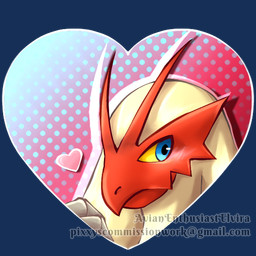 ambiguous_gender anthro blue_eyes blush dotted_background heart_symbol pattern_background simple_background avianenthusiastelvira avianfanelvira nintendo pokemon blaziken generation_3_pokemon humanoid pokemon_(species) 1:1 alpha_channel