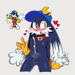 anthro bodily_fluids clothing cum cumshot ejaculation foreskin genital_fluids genitals hat headgear headwear heart_symbol humanoid_genitalia humanoid_penis looking_at_viewer male penis shota solo young ccruelangel bandai_namco klonoa_(series) klonoa hybrid 1:1 absurd_res hi_res reference_image