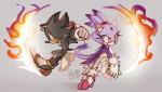 anthro clothing duo female fire gloves hair handwear male ponytail sitting quark19601 sega sonic_the_hedgehog_(series) blaze_the_cat shadow_the_hedgehog eulipotyphlan felid feline hedgehog mammal 2019