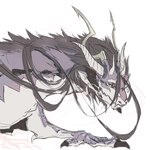 black_hair ear_piercing ear_ring feral grey_body grey_scales hair horn long_hair long_mane long_neck male multi_horn piercing ring_piercing scales side_view solo talon_hands white_body white_scales 666soul_s asian_mythology east_asian_mythology lifewonders mythology tokyo_afterschool_summoners fuxi_(tas) dragon eastern_dragon mythological_creature mythological_scalie scalie 1:1 absurd_res hi_res