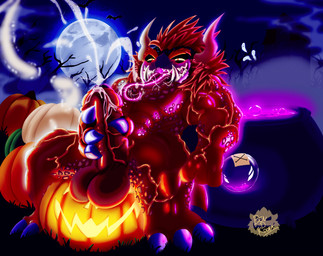 1anthro 1monster 3_toes 4_fingers abs anthro anthro_focus balls beard biceps bloodshot_eyes blue_eyes bodily_fluids cauldron claws cum cum_drip cum_dripping_from_penis cumshot dripping drooling ejaculation erection eye_roll eyebrows facial_hair feet fingers fog foggy_background full_moon gaping_mouth genital_fluids genitals glowing glowing_eyes grass green_body green_scales green_skin hair holidays horn humanoid_genitalia humanoid_penis jack-o'-lantern long_hair long_tongue looking_pleasured male male/male male_focus masturbation messy_hair moon mountain muscular muscular_anthro muscular_male night non-human nude nude_male open_mouth orange_beard orange_eyebrows orange_facial_hair orange_hair original_artwork outside pecs penile penis penis_poking_out plant pleased pleased_expression potion precum pumpkin_patch pupils royalty saliva saliva_drip saliva_string scales sharp_teeth sitting sitting_on_ground slit_pupils smile smirk solo tail teeth toes tongue tongue_out transformation tree tusks vein veins_on_dick veiny_arms veiny_legs veiny_muscles veiny_penis yellow_body yellow_penis yellow_scales yellow_skin yellow_tail ben_d_koopa benediktus_(artist) halloween mario_bros nintendo benediktus_darius_koopa duke_ben fan_character bat ghost koopa mammal monster reptile scalie spirit werecreature invalid_tag original_character 2024 digital_drawing_(artwork) digital_media_(artwork) hi_res
