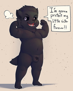 4_toes anthro asian_clothing balls black_body black_fur black_sclera clothing confident fangs feet flaccid flexing flexing_bicep flexing_both_biceps fur genitals humanoid_genitalia humanoid_penis looking_at_viewer male navel nude_male open_mouth penis shota solo speech_bubble tail teeth text toes white_eyes young young_anthro young_male battler elden_ring fromsoftware blaidd_(elden_ring) canid canine canis mammal wolf 2023 4:5 english_description english_text hi_res