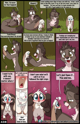 anthro black_body black_fur black_nose black_tail_tip blue_eyes blush breath brown_tail_tuft dipstick_tail female feral fingerless_(marking) fur grass heart_symbol hug male male/female markings one_eye_closed open_mouth outside panting plant shrub tail tail_markings tail_tuft tan_body tan_fur tuft yellow_eyes fuf flint_(fuf) tesla_(fuf) bandicoot mammal marsupial mustelid musteline true_musteline weasel absurd_res hi_res