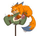 anthro balls bodily_fluids breeding_mount clothing cum ejaculation eyes_closed fur genital_fluids genitals hat headgear headwear looking_pleasured male orange_body orange_fur orgasm penis solo tapering_penis demacianyordle league_of_legends riot_games tencent gnar_(lol) yordle